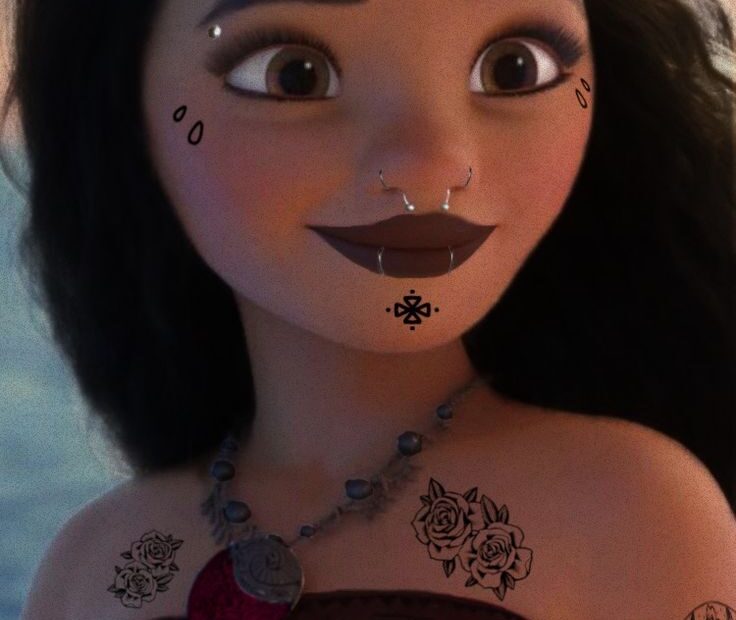 Goth Moana Disney Princess Tattoo Goth Disney Princesses Punk Disney