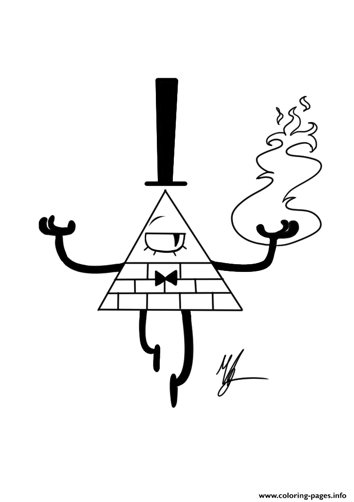Gravity Falls Bill Cipher Fire Coloring Page Printable Gravity Falls Bill Cipher Fire Coloring Page Printable