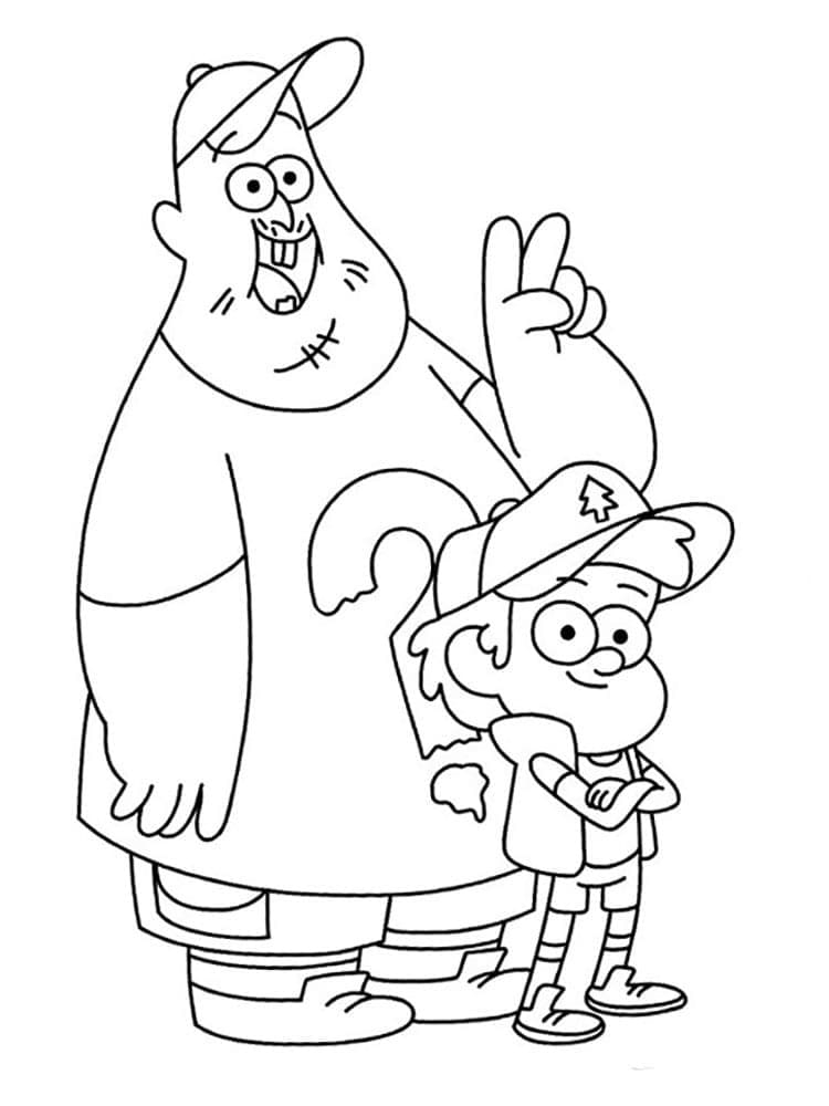 Gravity Falls Soos And Dipper Coloring Page Download Print Or Color 