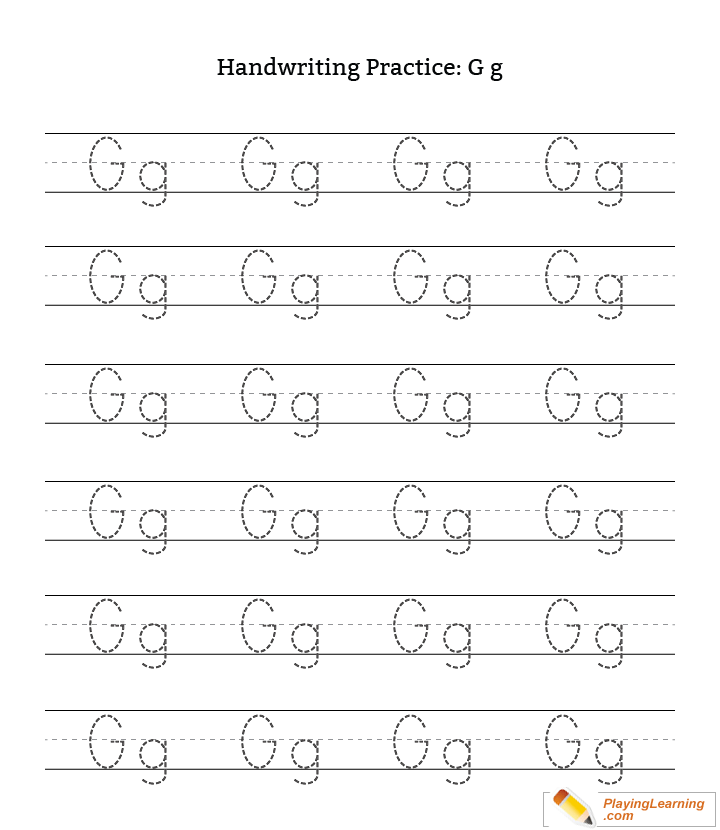 Handwriting Practice Letter G Free Handwriting Practice Letter G Handwriting Practice Letter G Free Handwriting Practice Letter G
