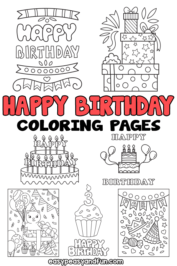 Happy Birthday Coloring Pages 30 Printable Coloring Pages Easy Happy Birthday Coloring Pages 30 Printable Coloring Pages Easy