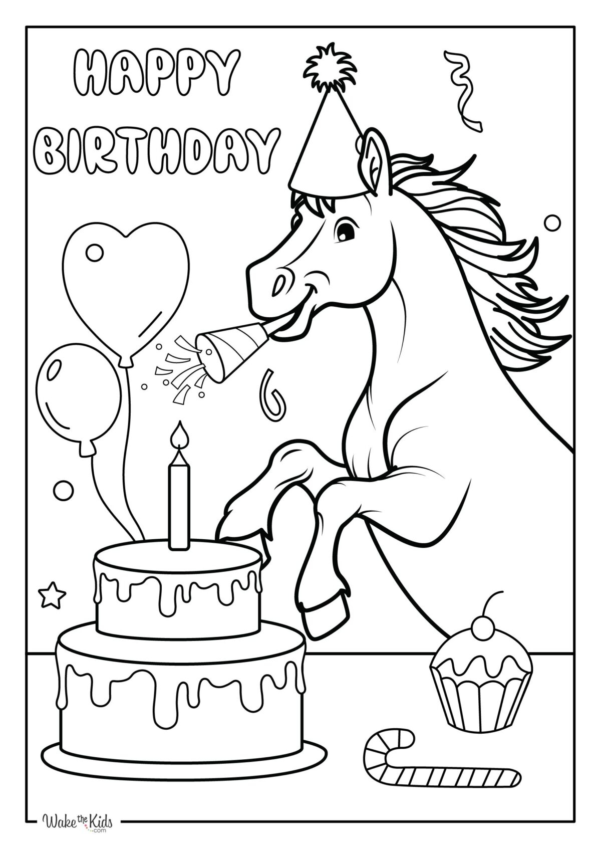 Happy Birthday Horse Coloring Pages Free Printable PDFs WakeTheKids Happy Birthday Horse Coloring Pages Free Printable PDFs WakeTheKids