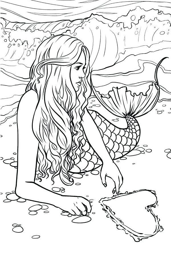 Happy Valentines Day Mermaid Sketch Coloring Pages Realistic Mermaid Happy Valentines Day Mermaid Sketch Coloring Pages Realistic Mermaid