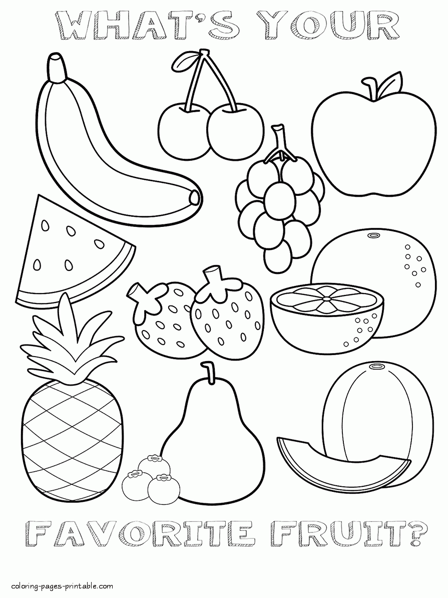Healthy Food Coloring Pages For Preschool Fruits Sheet COLORING Healthy Food Coloring Pages For Preschool Fruits Sheet COLORING