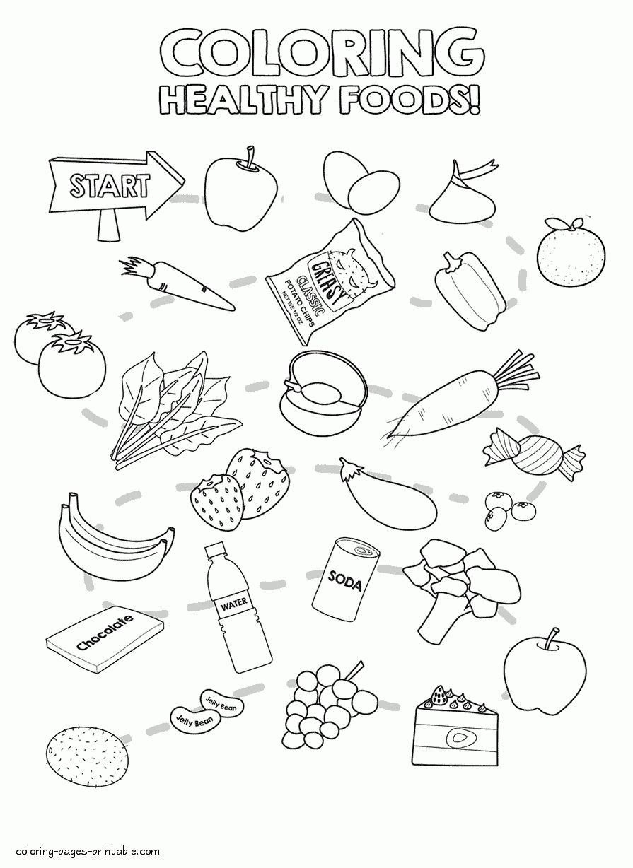 Healthy Foods Coloring Sheets Printable Coloring Pages Healthy Foods Coloring Sheets Printable Coloring Pages