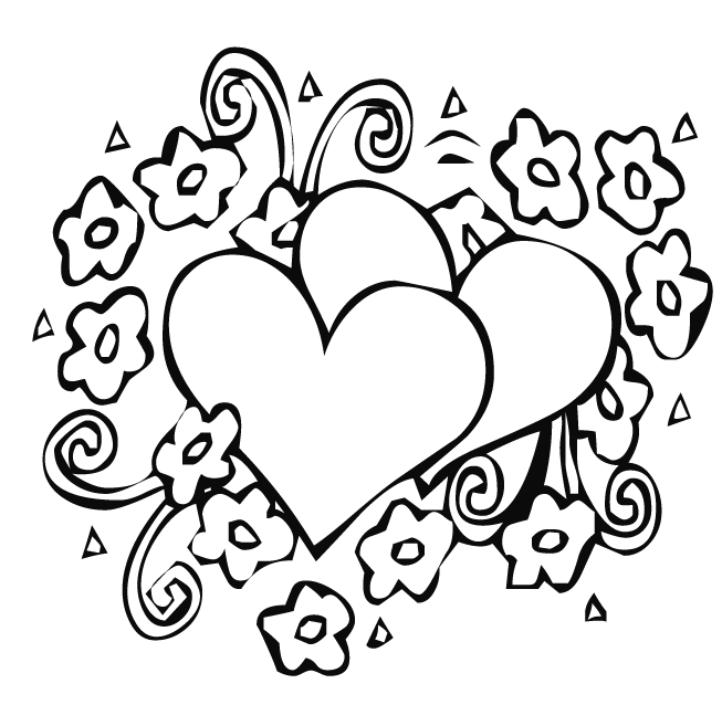 Heart And Flower Coloring Pages Flower Coloring Page Heart And Flower Coloring Pages Flower Coloring Page