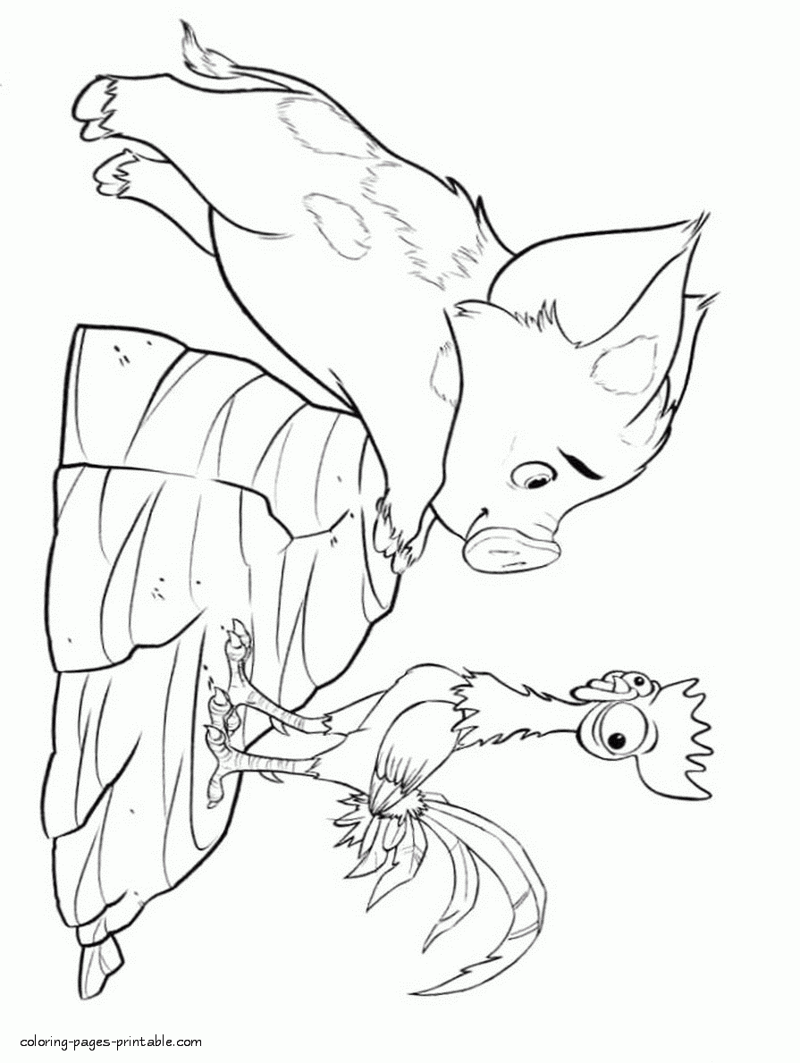 Hei Hei And Pua Coloring Page COLORING PAGES PRINTABLE COM Hei Hei And Pua Coloring Page COLORING PAGES PRINTABLE COM