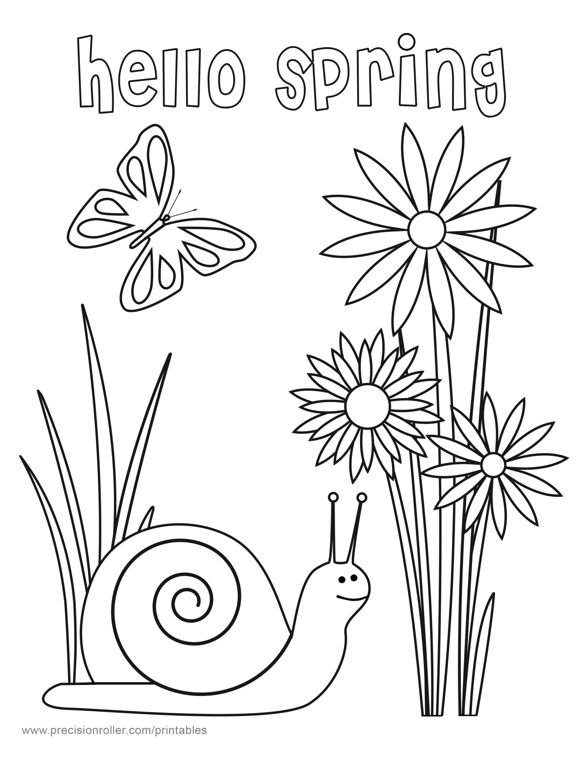 Hello Spring Coloring Page Precision Printables Hello Spring Coloring Page Precision Printables