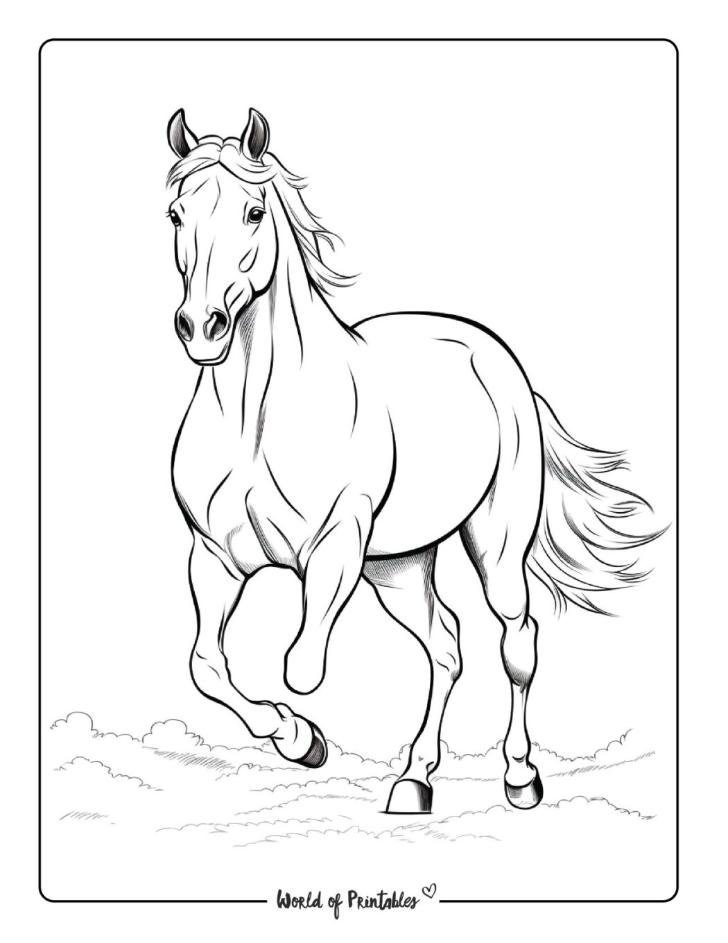 Horse Coloring Pages For Kids Adults World Of Printables Horse Coloring Pages For Kids Adults World Of Printables