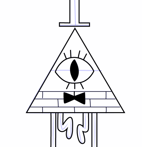 How To Draw Bill Cipher From Gravity Falls Gravity Falls Step By Step