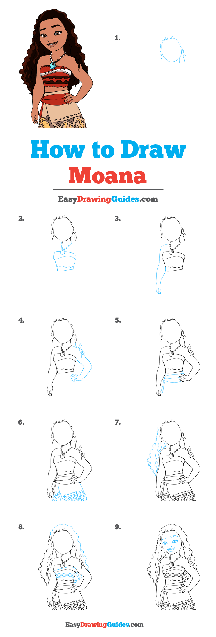 How To Draw Moana Really Easy Drawing Tutorial How To Draw Moana Really Easy Drawing Tutorial