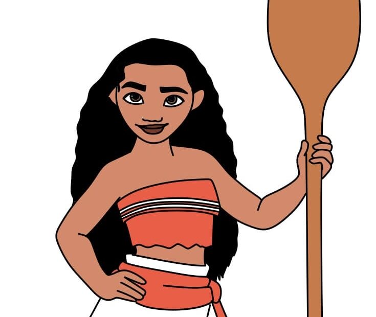 How to Draw Moana Step 9