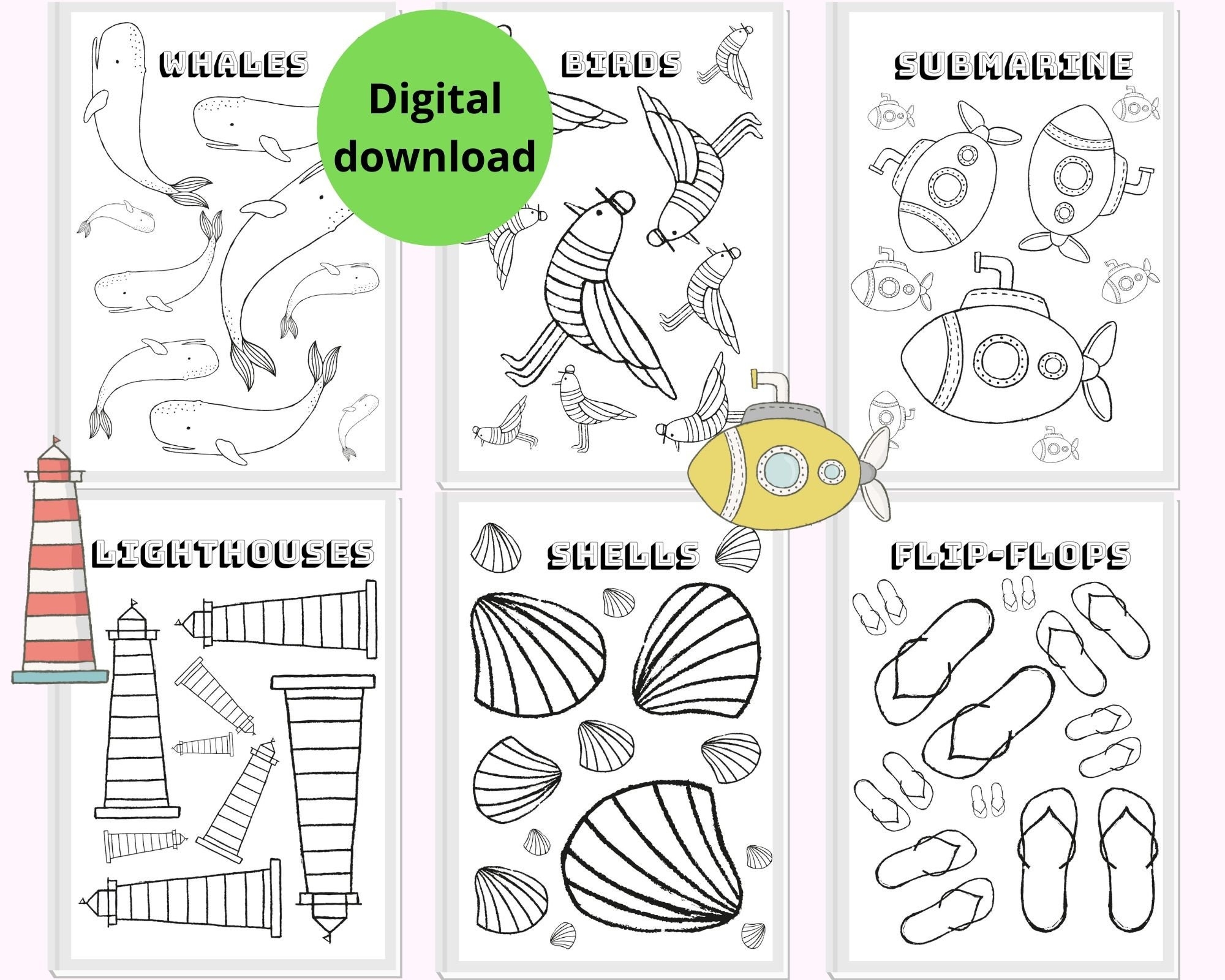I Spy Ocean Animals Coloring Page Printable Download 50 OFF