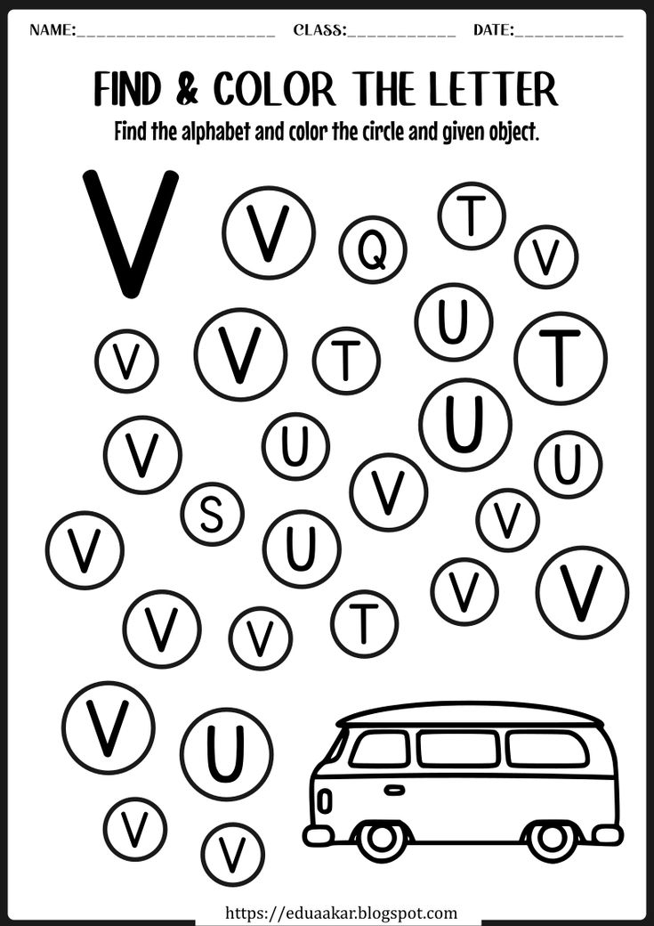 letter v worksheets pdf