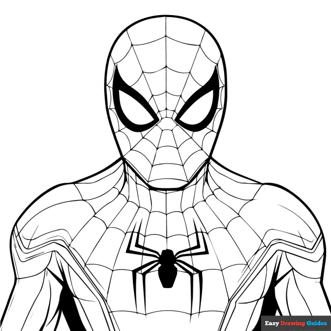Intense Spider Man Coloring Page Easy Drawing Guides Intense Spider Man Coloring Page Easy Drawing Guides