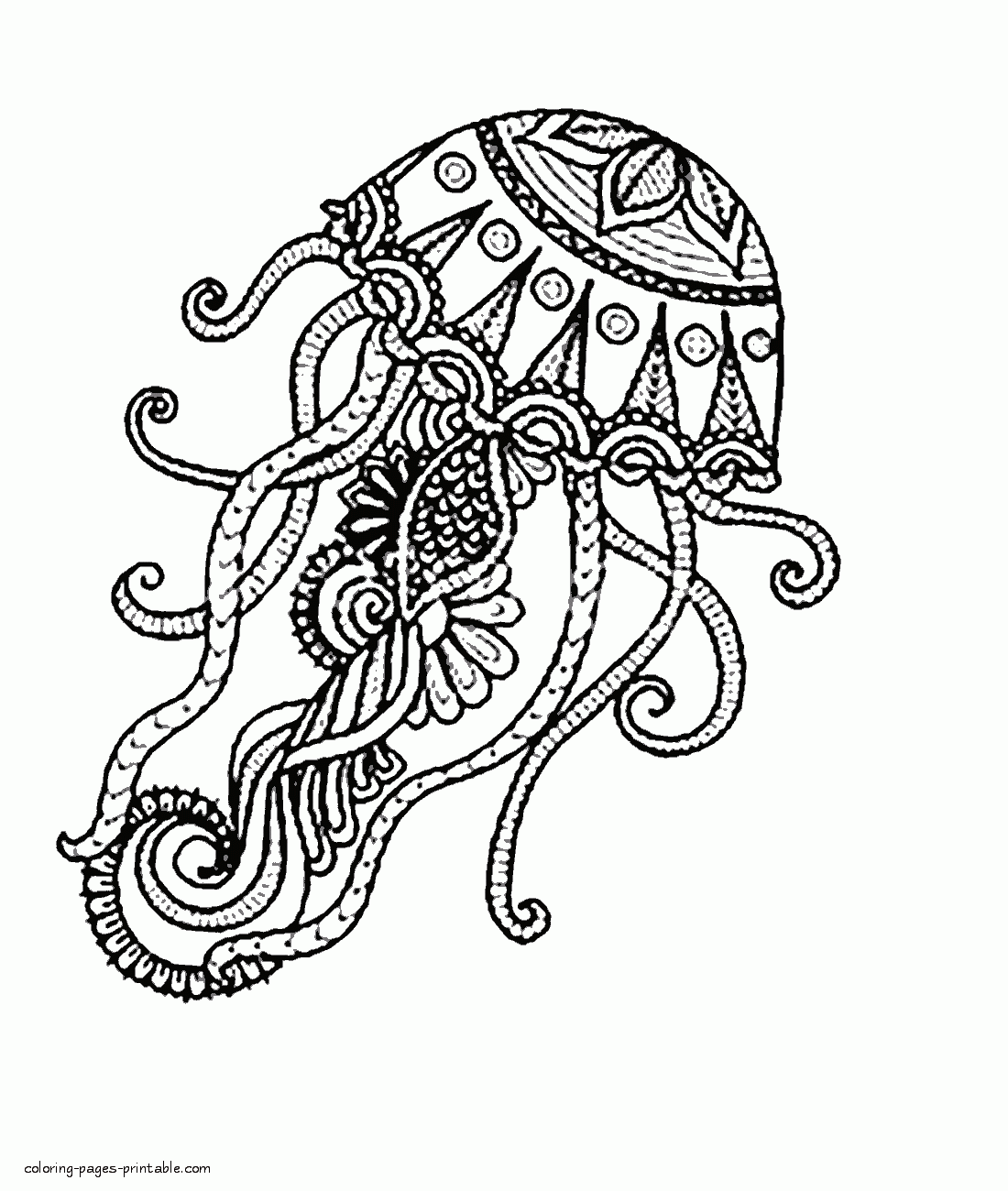Jellyfish Adult Coloring Page COLORING PAGES PRINTABLE COM Jellyfish Adult Coloring Page COLORING PAGES PRINTABLE COM