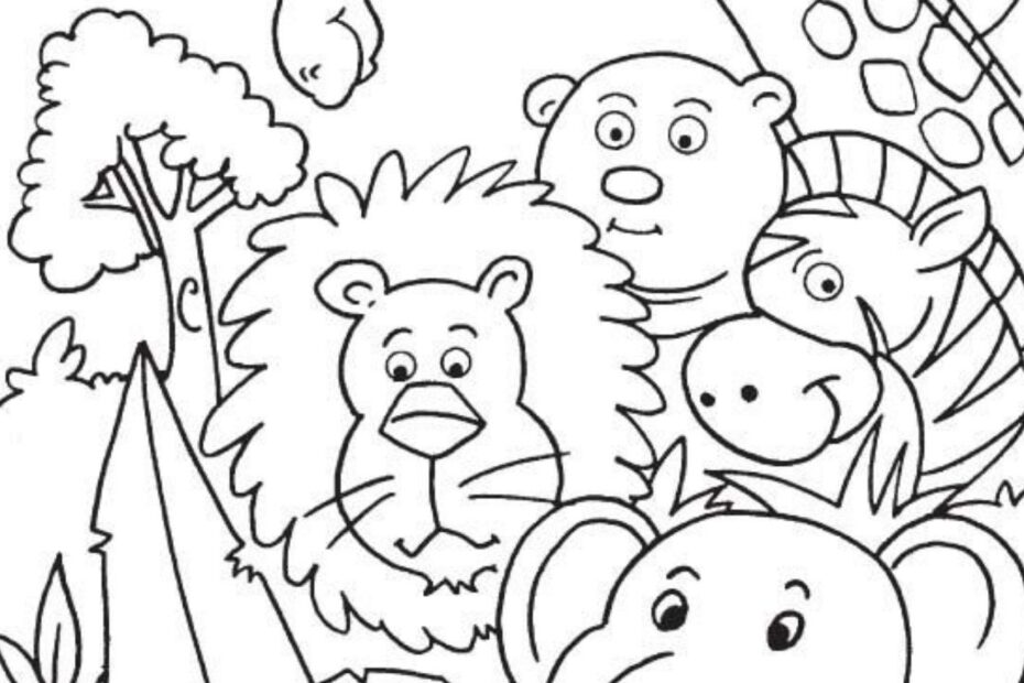 Jungle Animal Colouring Book Amazing Colouring Book For Kids And