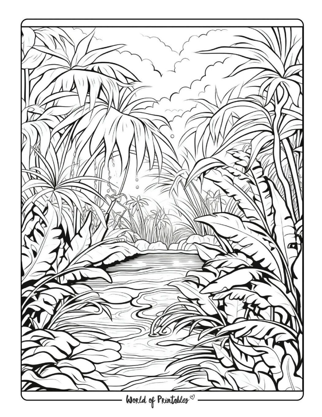 Jungle Coloring Pages World Of Printables Jungle Coloring Pages World Of Printables