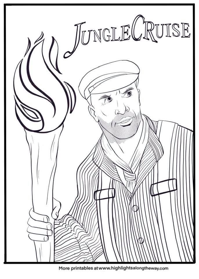 Jungle Cruise Dwayne Johnson Coloring Page Free Printable Sunset Jungle Cruise Dwayne Johnson Coloring Page Free Printable Sunset