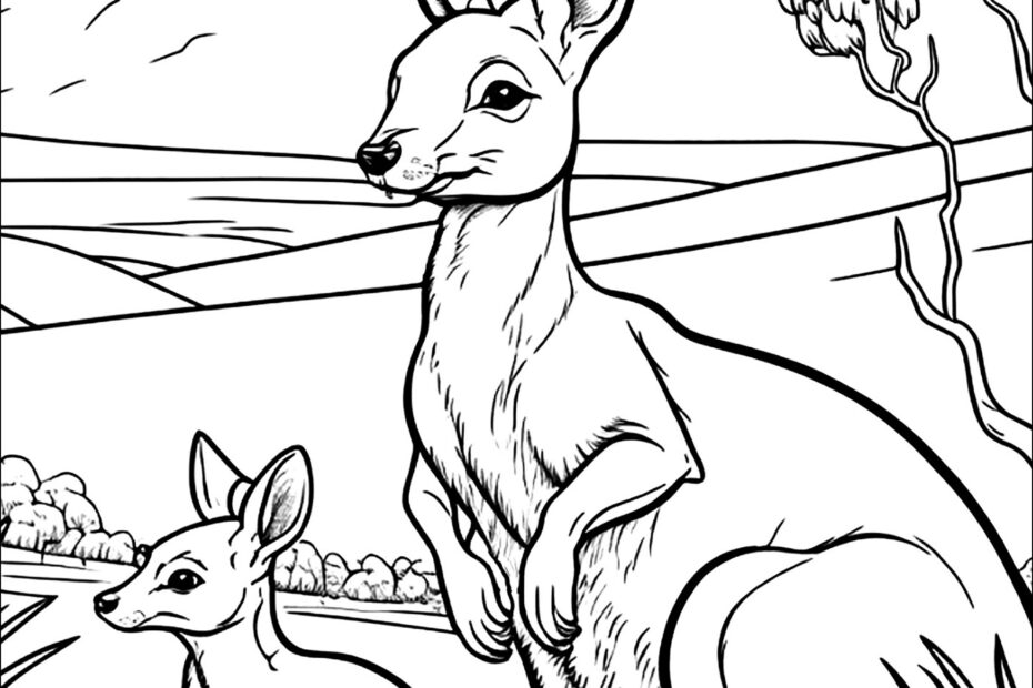 Kangaroo Pictures To Color Printable Infoupdate