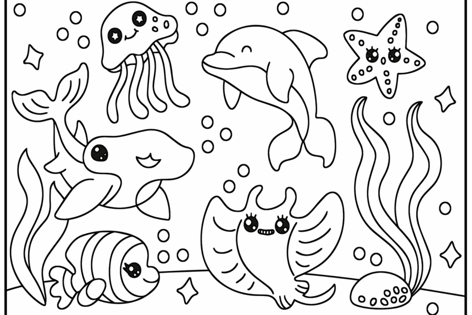 Kawaii Cute Animals Coloring Page Free Printable Coloring Pages