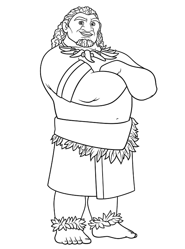 Kids n fun Coloring Page Moana 2 Chief Tui Moana Father Kids n fun Coloring Page Moana 2 Chief Tui Moana Father