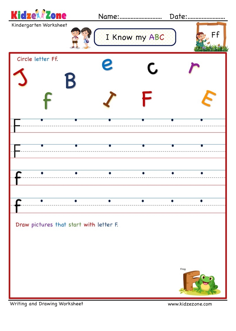 Kindergarten Letter Writing Worksheets Letter F Kindergarten Letter Writing Worksheets Letter F