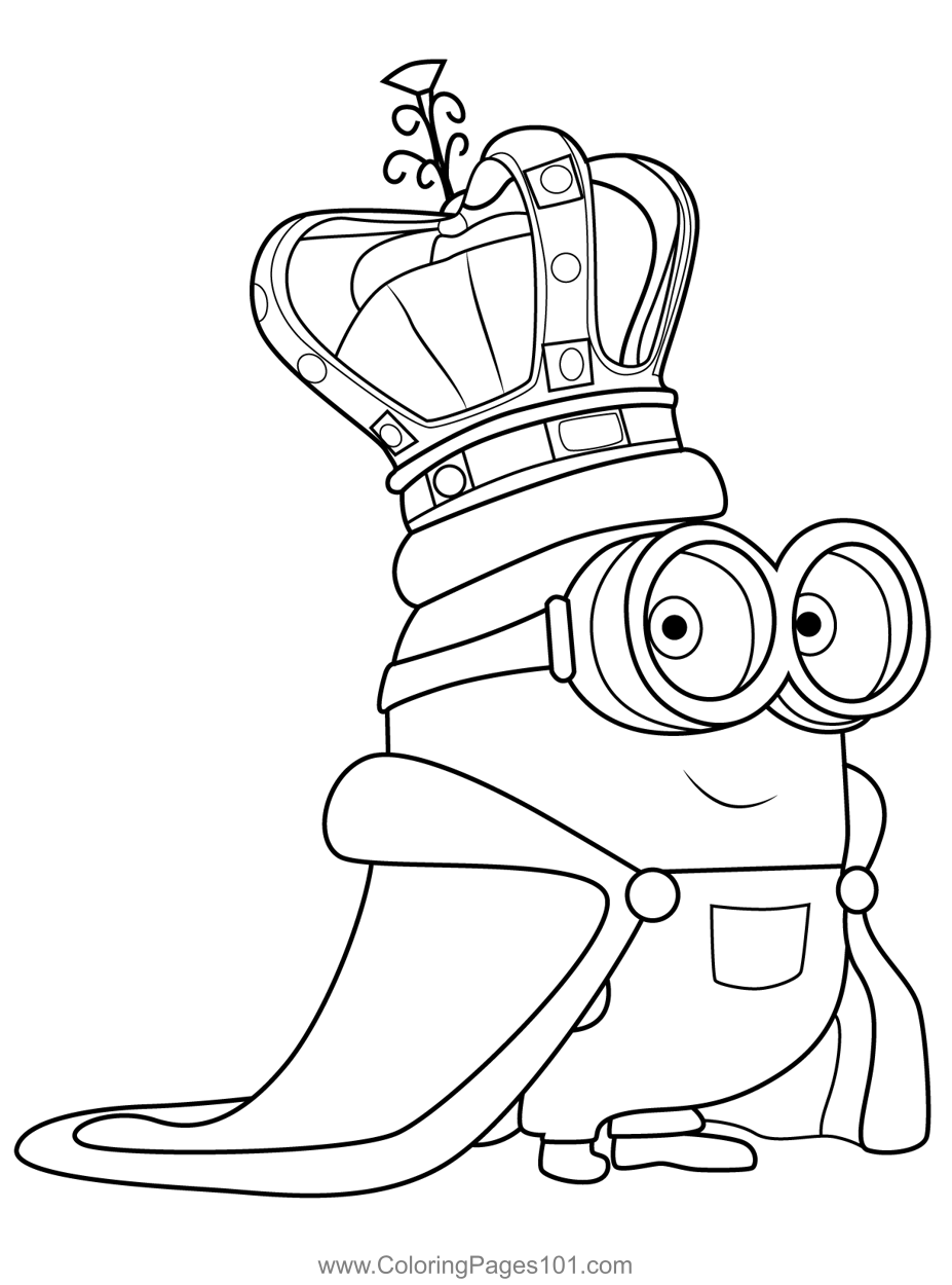 King Bob Minions Coloring Page For Kids Free Minions Printable King Bob Minions Coloring Page For Kids Free Minions Printable