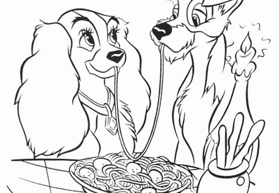 Lady And The Tramp Disney Printables 22 COLORING PAGES PRINTABLE COM