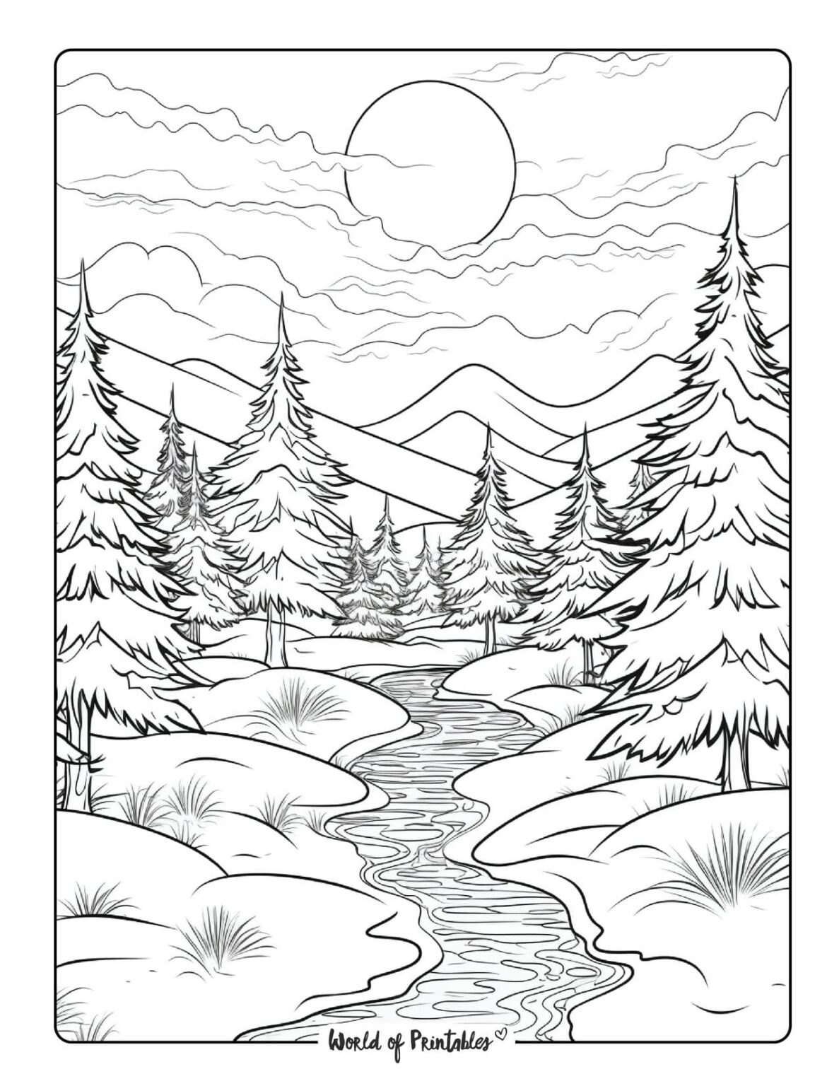 Landscape Coloring Pages World Of Printables Landscape Coloring Pages World Of Printables