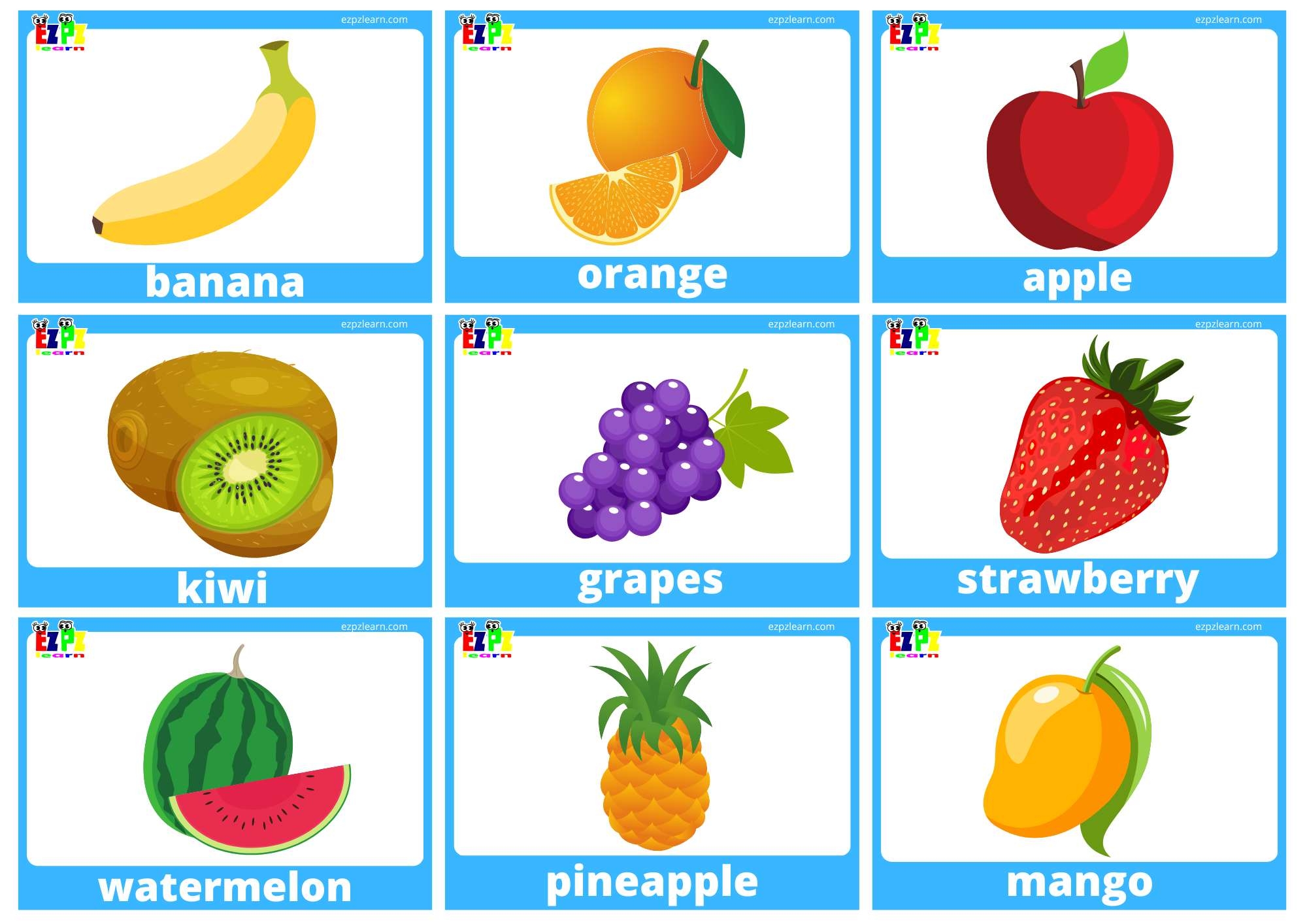 Learn Fruits Flashcards For Kids Lights Crystal