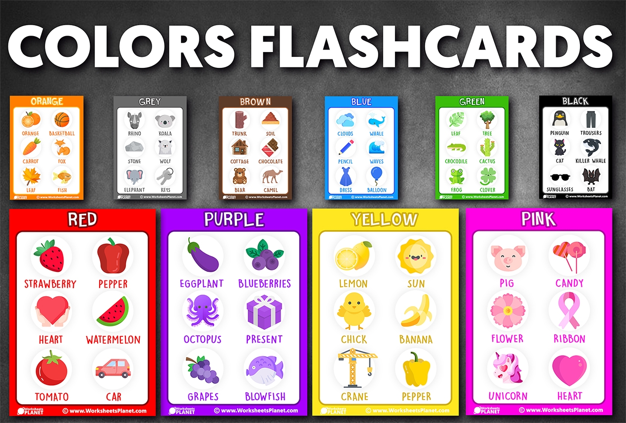 Learning Colors Flashcards Worksheets Planet Learning Colors Flashcards Worksheets Planet