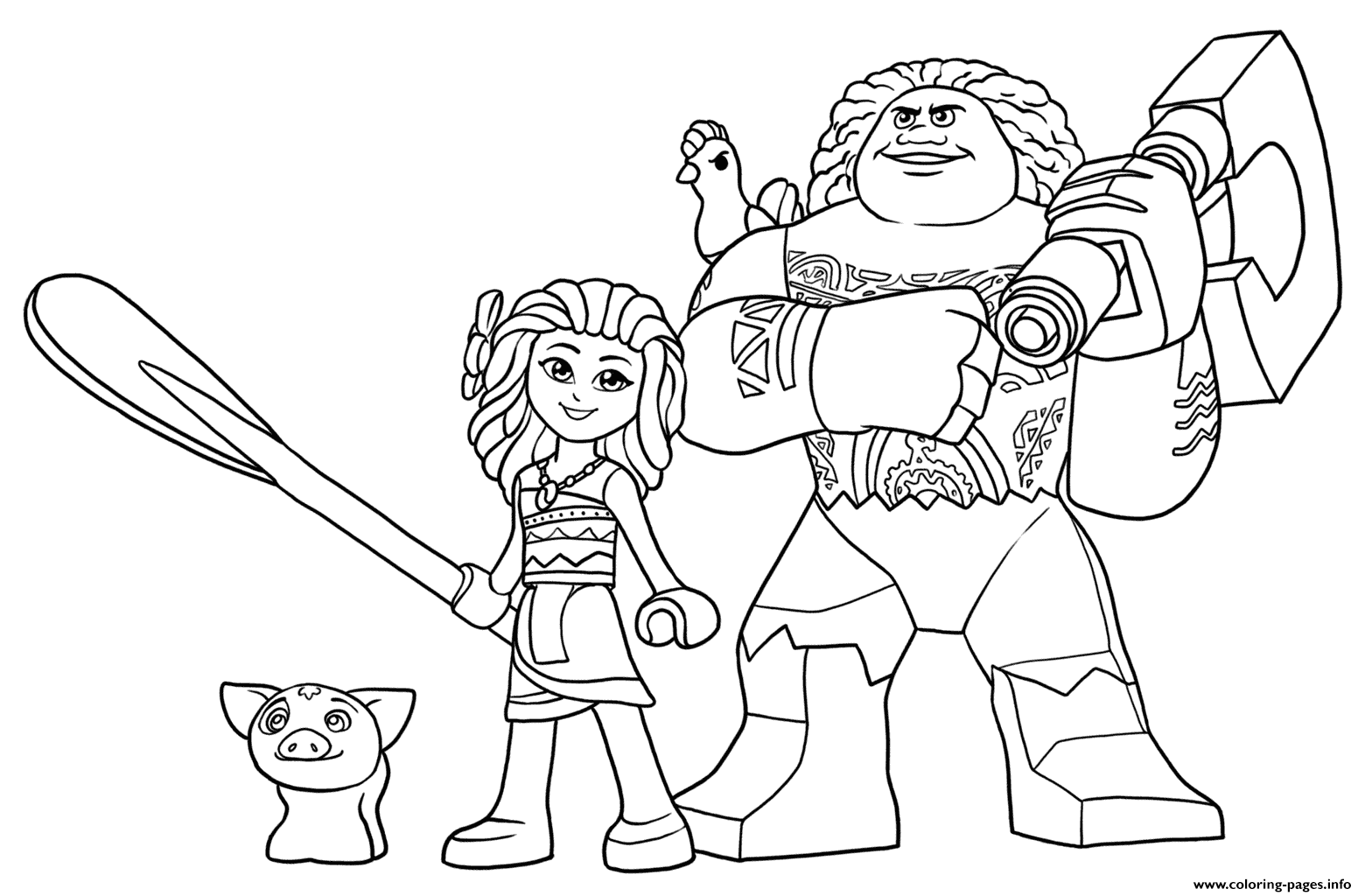 Moana and Maui Coloring Pages Printable Moana and Maui Coloring Pages Printable