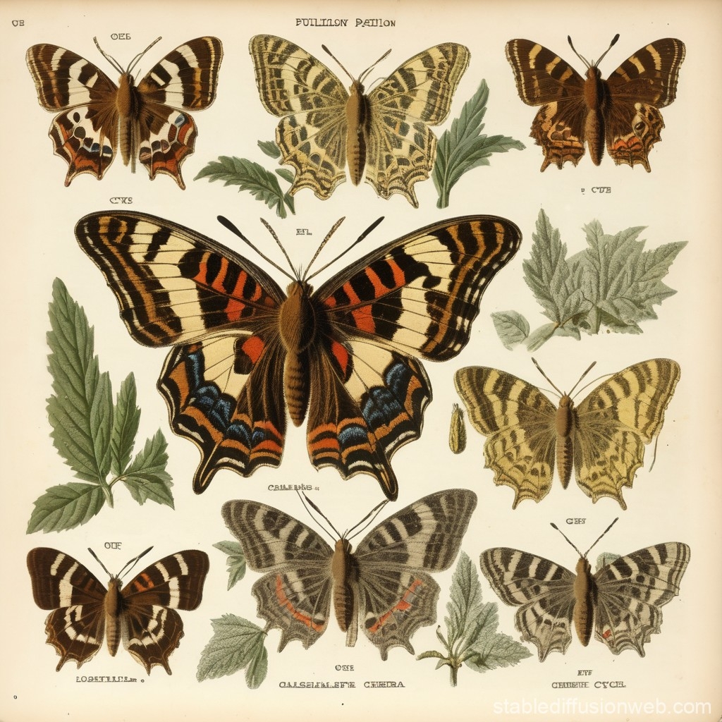 Lepidoptera Life Cycle Illustration Stable Diffusion Online Lepidoptera Life Cycle Illustration Stable Diffusion Online
