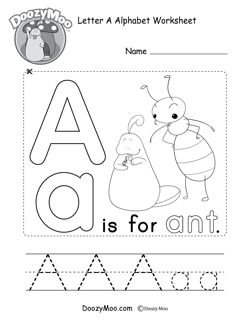 Letter A Alphabet Activity Worksheet Doozy Moo Letter A Alphabet Activity Worksheet Doozy Moo