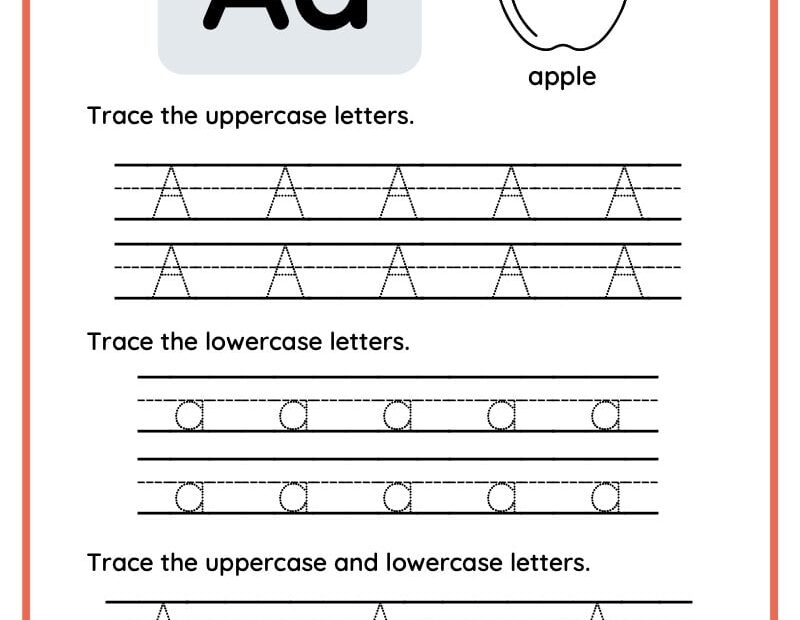 Letter A Worksheets For Preschool Tracing Plus More Free