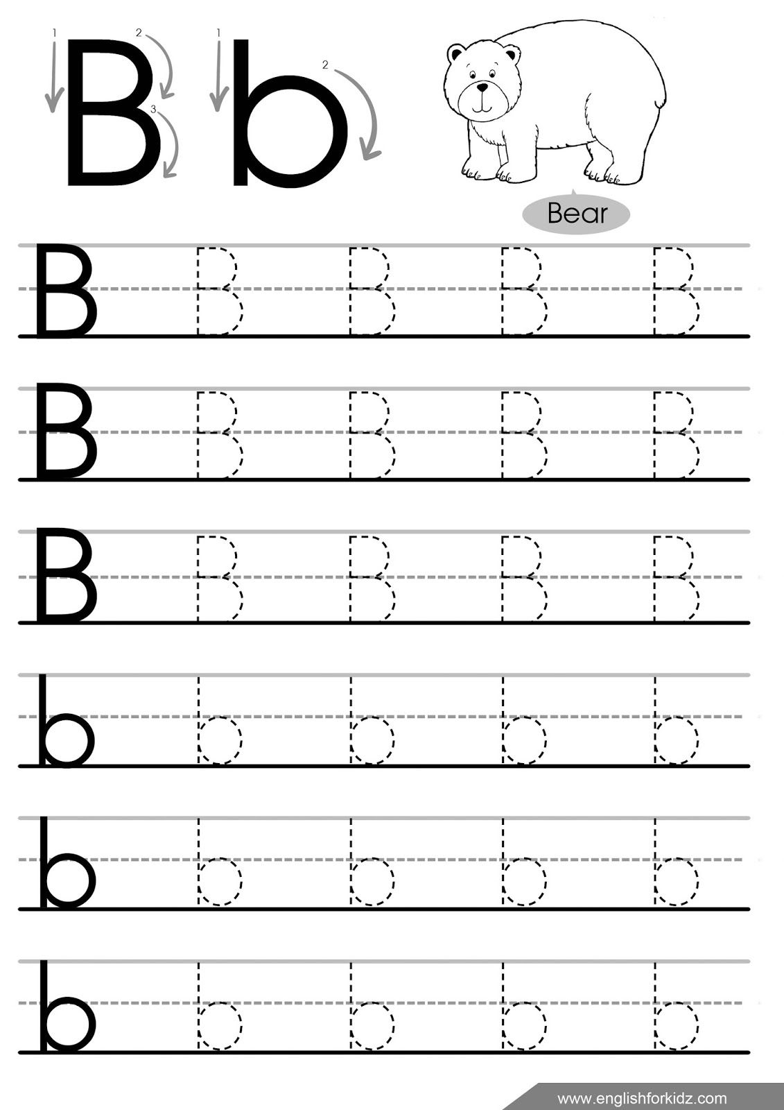 Letter B Traceable Worksheets Letter B Traceable Worksheets