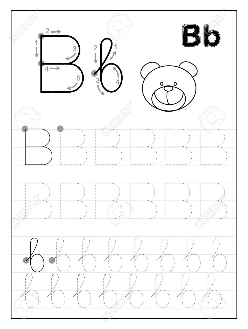 Letter B Tracing Pages AlphabetWorksheetsFree Letter B Tracing Pages AlphabetWorksheetsFree