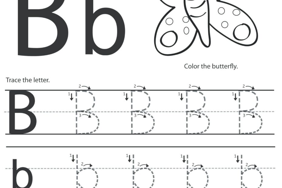 Letter B Tracing Sheet AlphabetWorksheetsFree