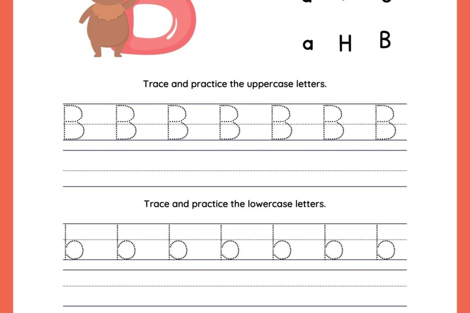 Letter B Tracing Worksheets For Kindergarten Infoupdate