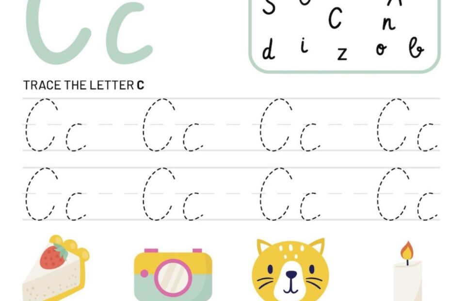Letter C Tracing And Fun Worksheet KidzeZone Worksheets Library