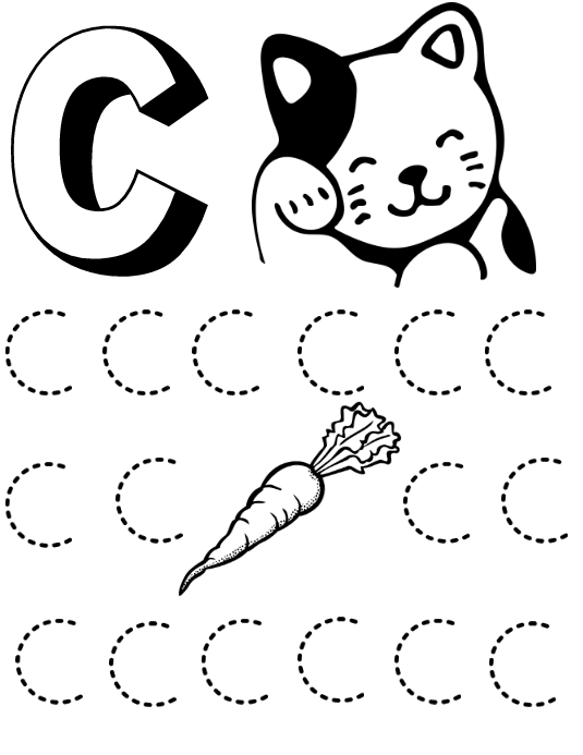 Letter C Uppercase Tracing Practice Worksheet Vector Image Worksheets Letter C Uppercase Tracing Practice Worksheet Vector Image Worksheets