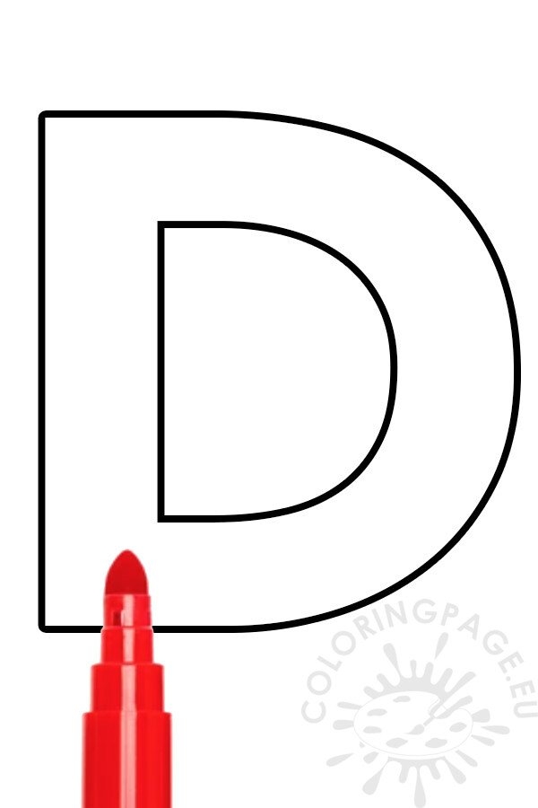 Letter D Template Printable Coloring Page Letter D Template Printable Coloring Page