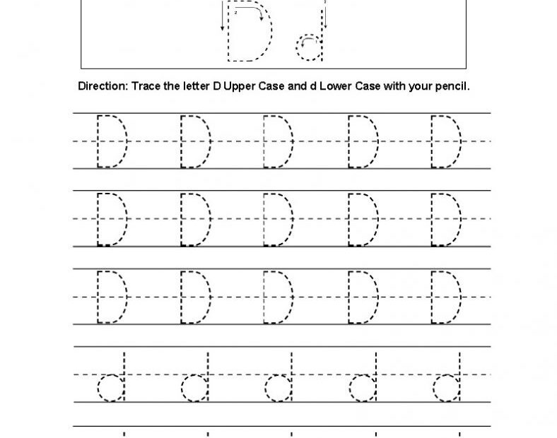 Letter D Trace Sheet
