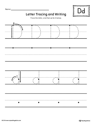 Letter D Tracing And Writing Printable Worksheet MyTeachingStation Letter D Tracing And Writing Printable Worksheet MyTeachingStation