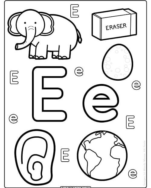 Letter E Coloring Sheet Infoupdate
