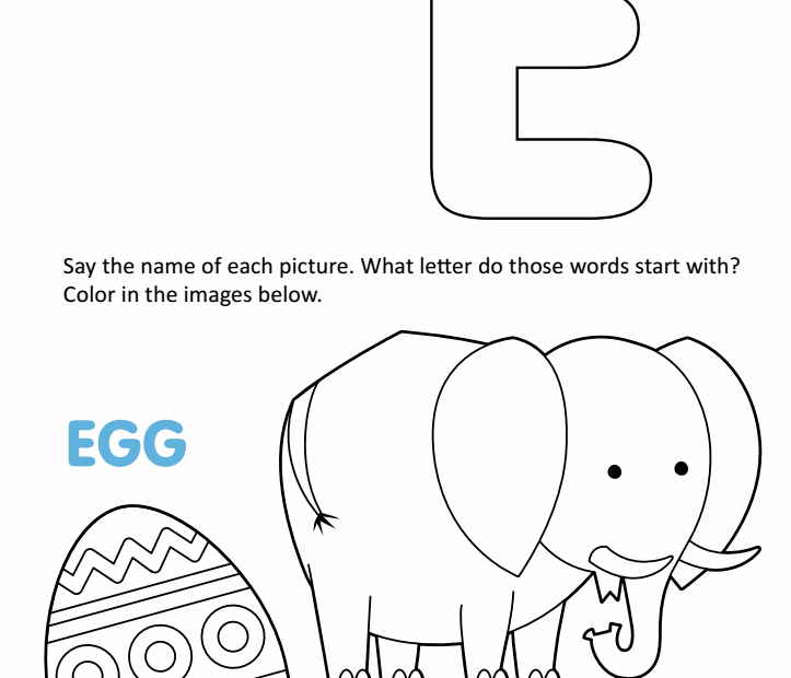 Letter E Coloring Sheet Infoupdate