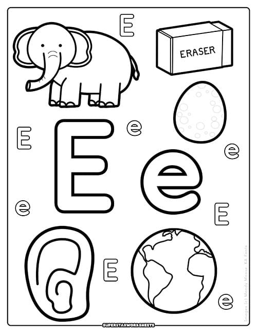 Letter E Coloring Sheet Infoupdate Letter E Coloring Sheet Infoupdate