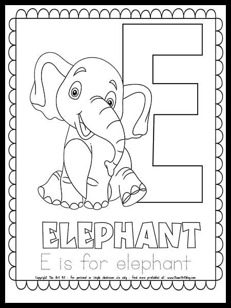 Letter E Is For Elephant FREE Printable Coloring Page Letter E Letter E Is For Elephant FREE Printable Coloring Page Letter E