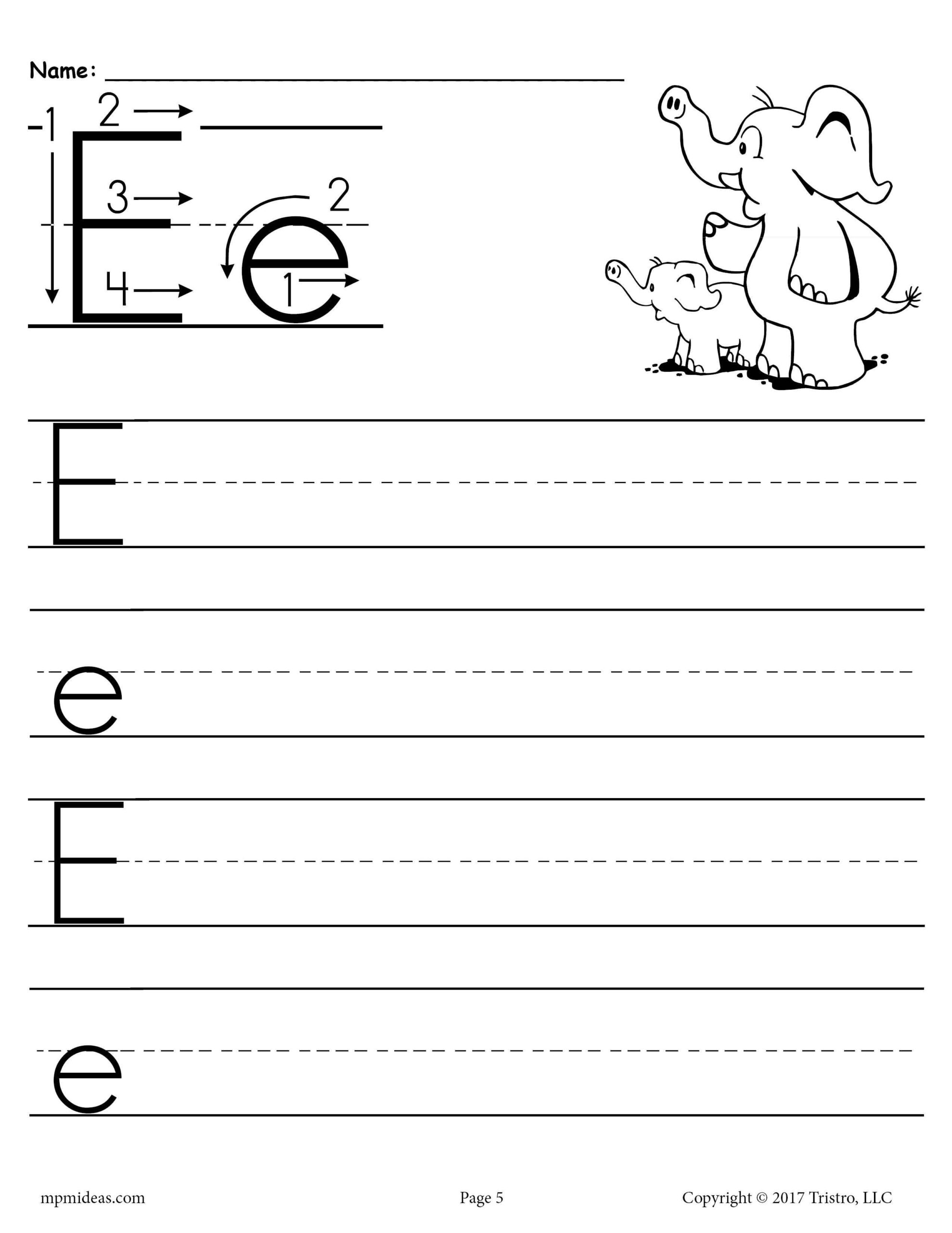 Letter E Practice Sheets Letter E Practice Sheets